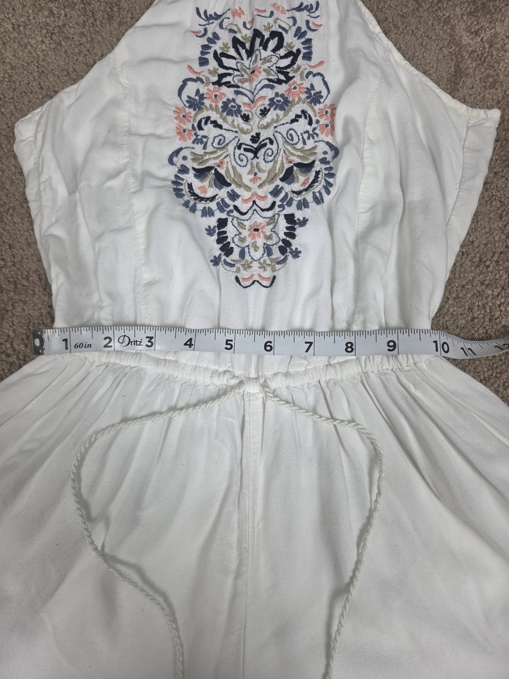 Hollister White Gauzy Halter Top with Subtle Embroidery - Picture 4 of 7